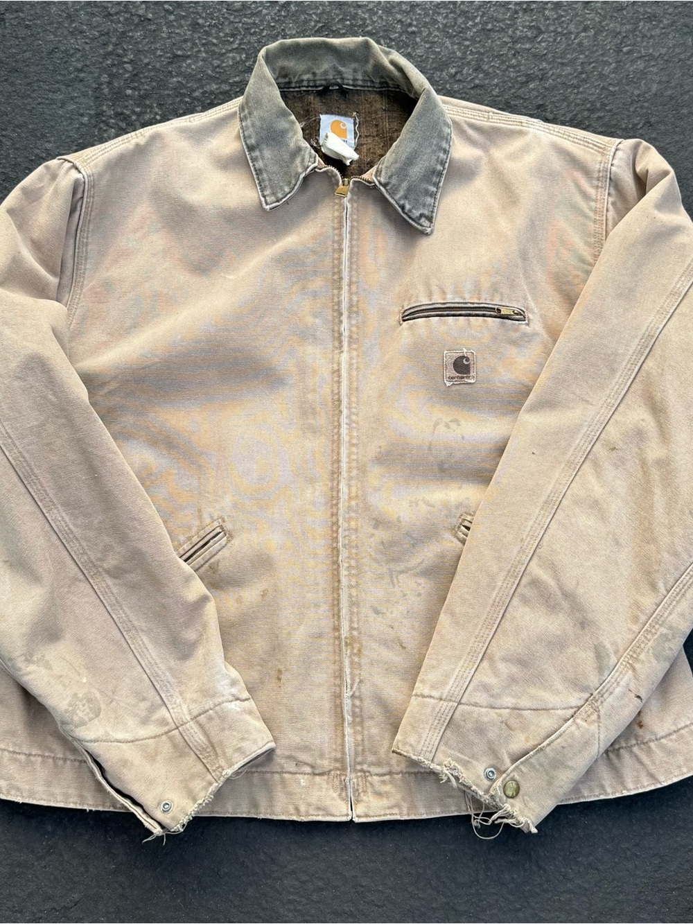 Carhartt Detroit Jacket Men's Sandstone Work Jacket with Dark Collar